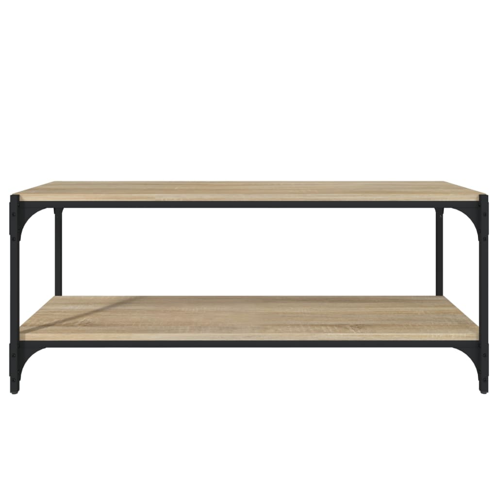 tv-bord 100x33x41 cm konstrueret træ og stål sonoma-eg