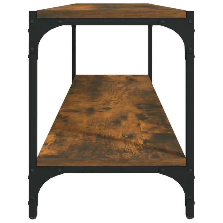 tv-bord 100x33x41 cm konstrueret træ og stål røget egetræsfarve