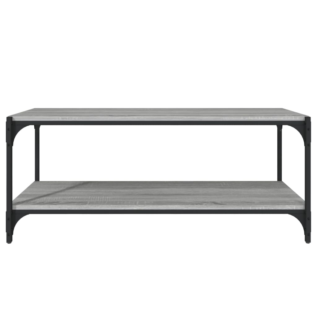 tv-bord 100x33x41 cm konstrueret træ og stål grå sonoma-eg