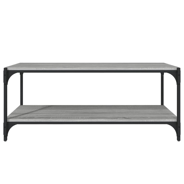 tv-bord 100x33x41 cm konstrueret træ og stål grå sonoma-eg