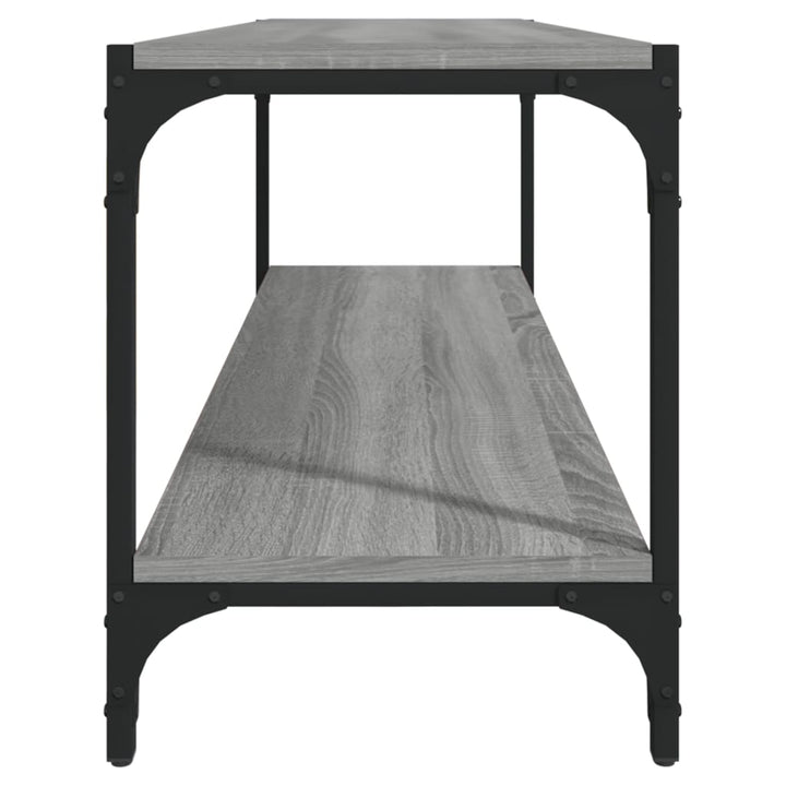 tv-bord 100x33x41 cm konstrueret træ og stål grå sonoma-eg