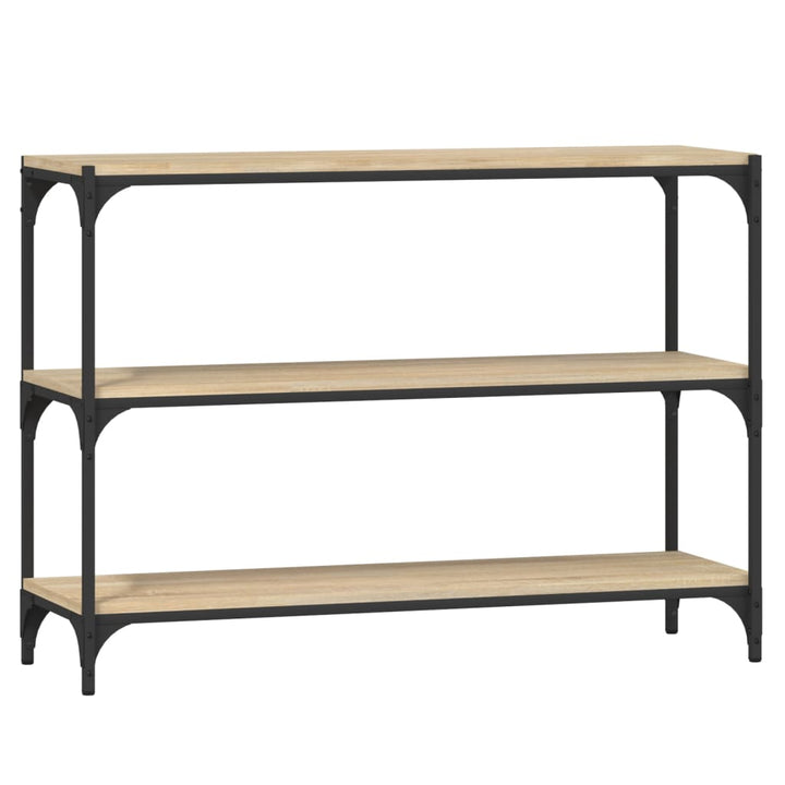 bogreol 100x33x70,5 cm konstrueret træ og stål sonoma-eg