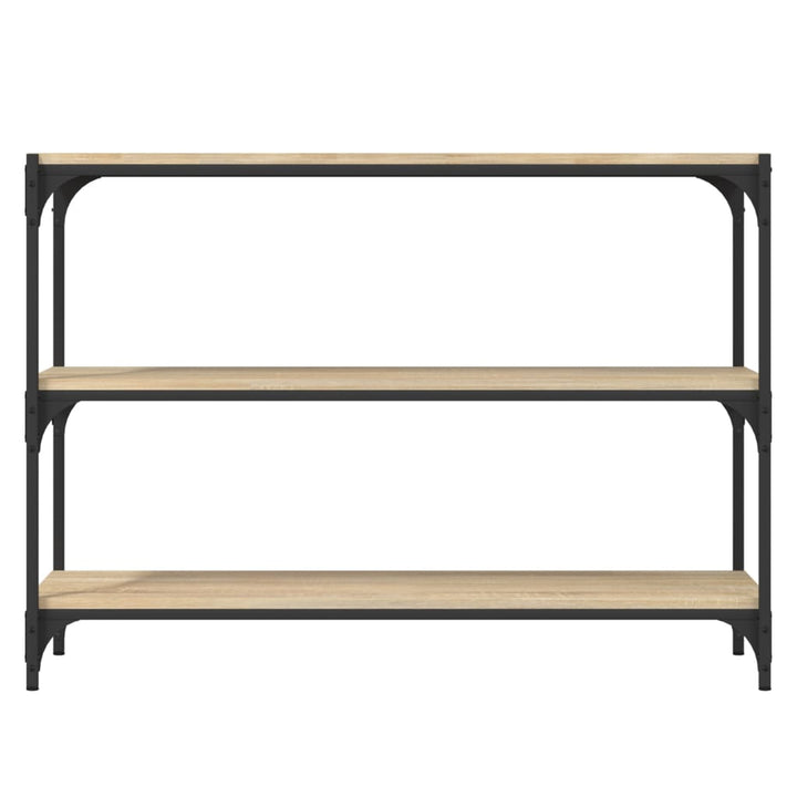 bogreol 100x33x70,5 cm konstrueret træ og stål sonoma-eg