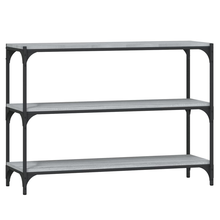 bogreol 100x33x70,5 cm konstrueret træ og stål grå sonoma-eg