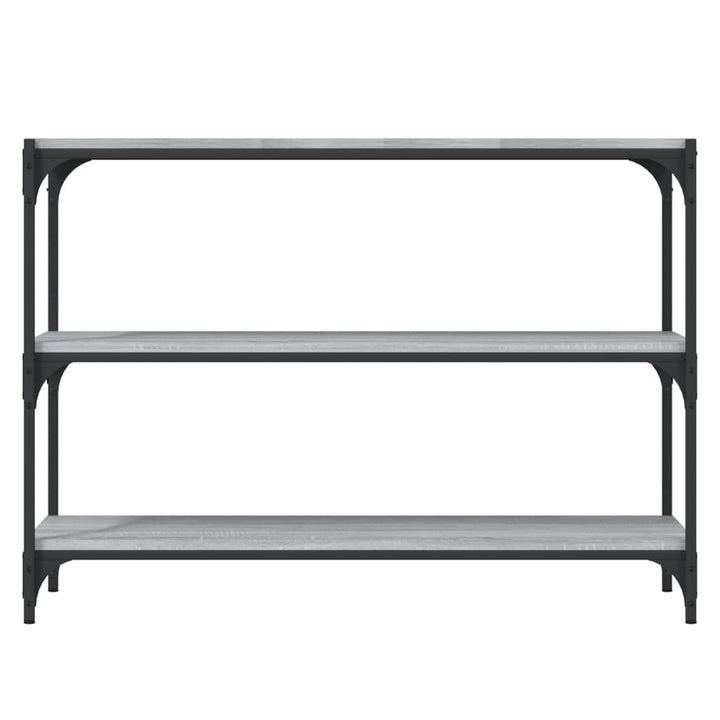 bogreol 100x33x70,5 cm konstrueret træ og stål grå sonoma-eg