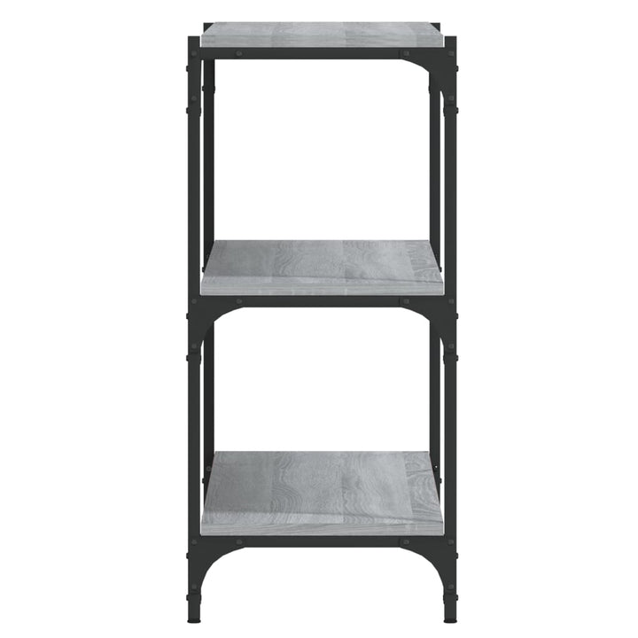 bogreol 100x33x70,5 cm konstrueret træ og stål grå sonoma-eg