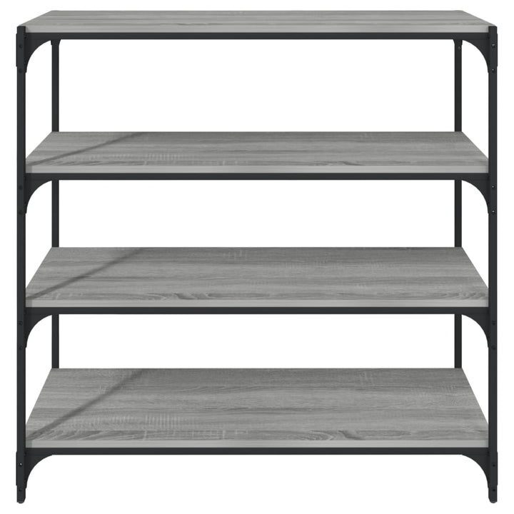 bogreol 100x33x100 cm konstrueret træ og stål grå sonoma-eg