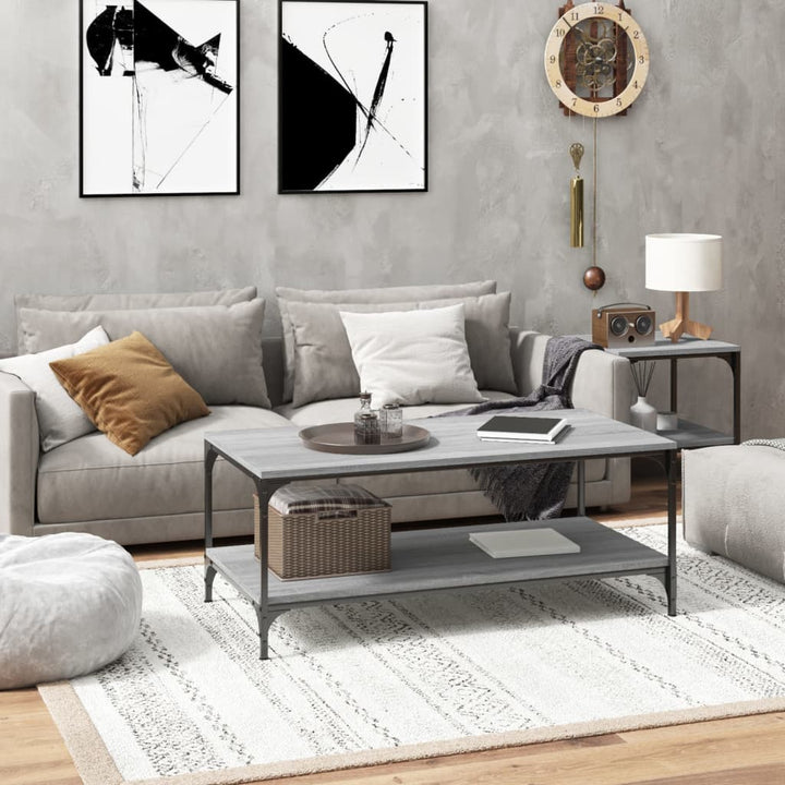 sofabord 80x50x40 cm konstrueret træ grå sonoma-eg