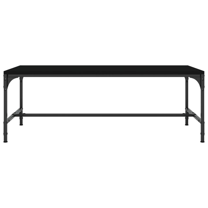 sofabord 100x50x35 cm massivt konstrueret træ sort