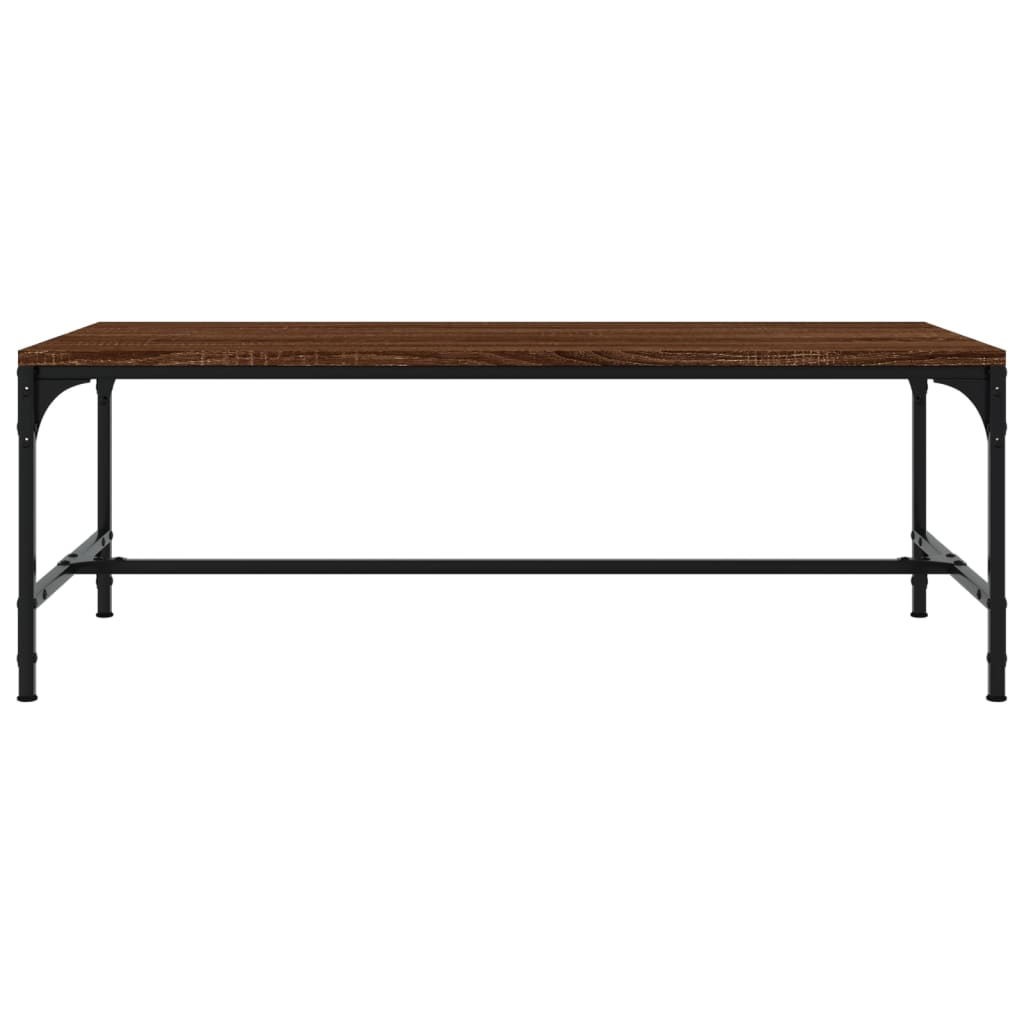 sofabord 100x50x35 cm konstrueret træ brun egetræsfarve