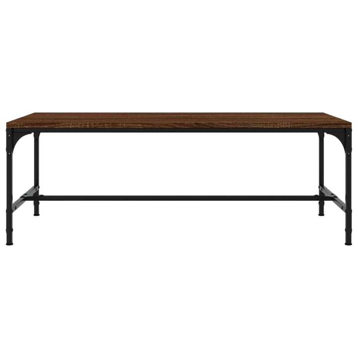 sofabord 100x50x35 cm konstrueret træ brun egetræsfarve