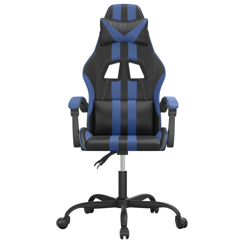drejelig gamingstol kunstlæder sort og blå