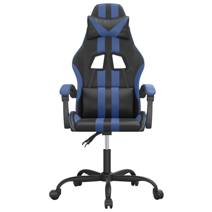 drejelig gamingstol kunstlæder sort og blå