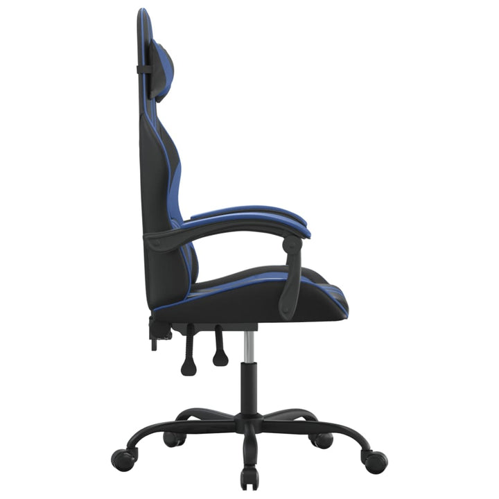 drejelig gamingstol kunstlæder sort og blå