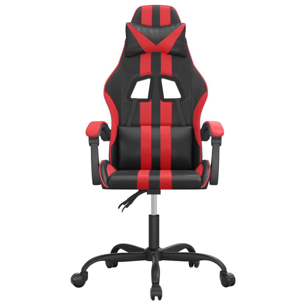 drejelig gamingstol kunstlæder sort og rød
