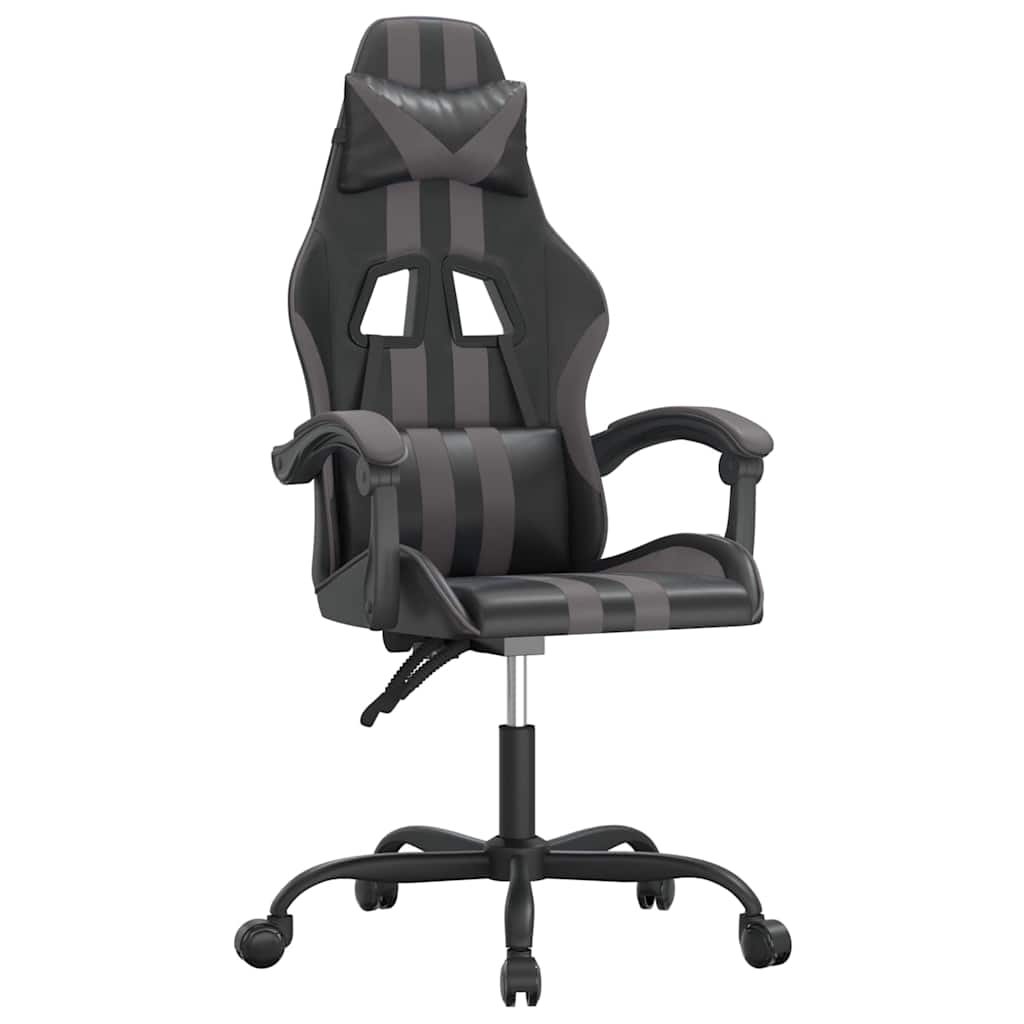 drejelig gamingstol kunstlæder sort og grå