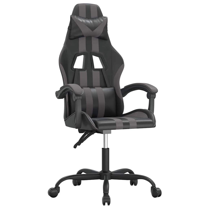 drejelig gamingstol kunstlæder sort og grå