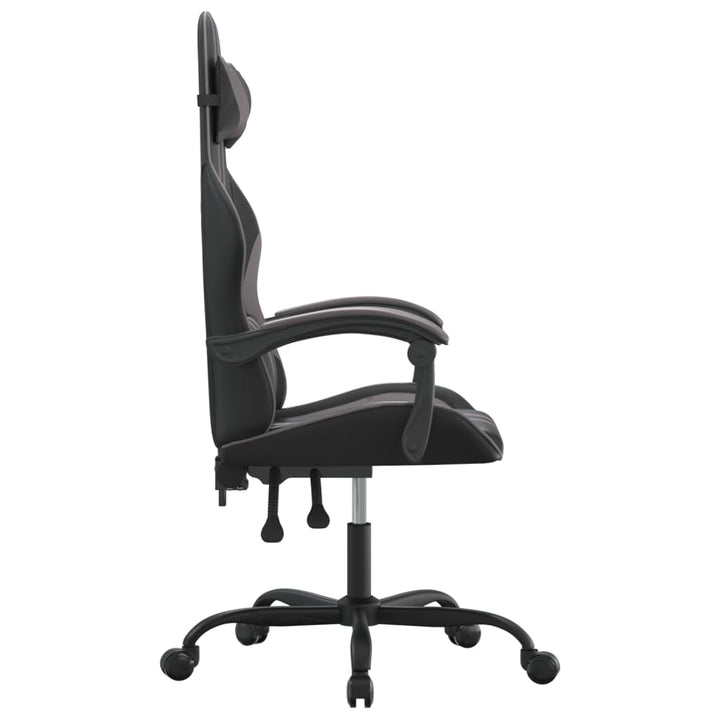 drejelig gamingstol kunstlæder sort og grå