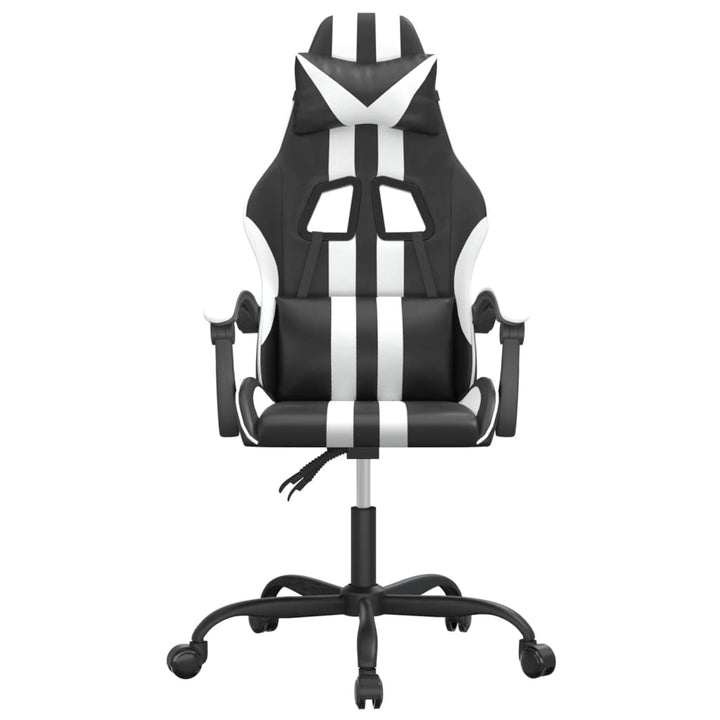 drejelig gamingstol kunstlæder sort og hvid