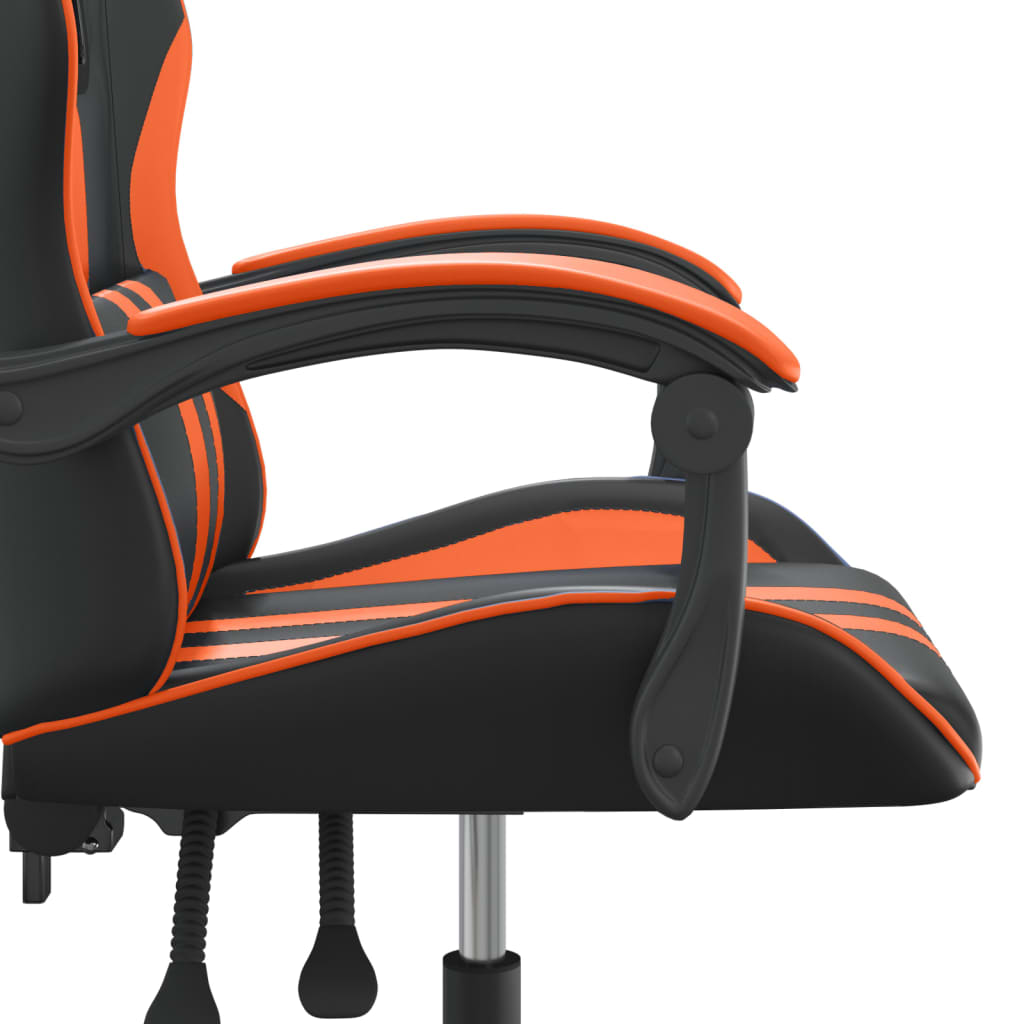 drejelig gamingstol kunstlæder sort og orange