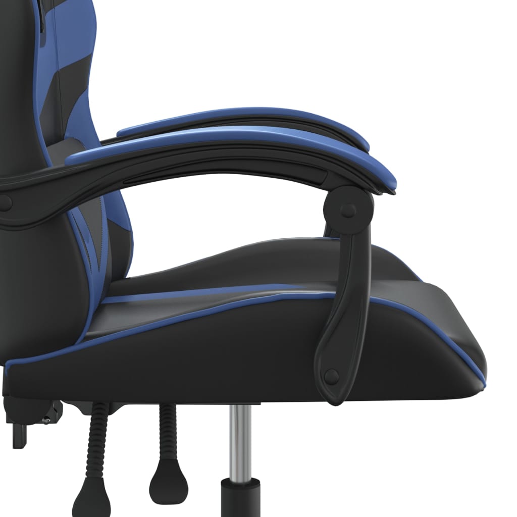 drejelig gamingstol kunstlæder sort og blå