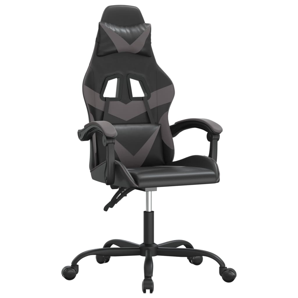 drejelig gamingstol kunstlæder sort og grå
