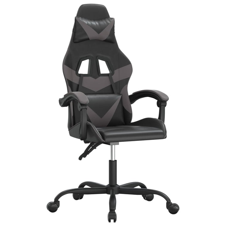 drejelig gamingstol kunstlæder sort og grå