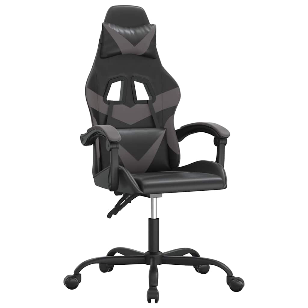 drejelig gamingstol kunstlæder sort og grå