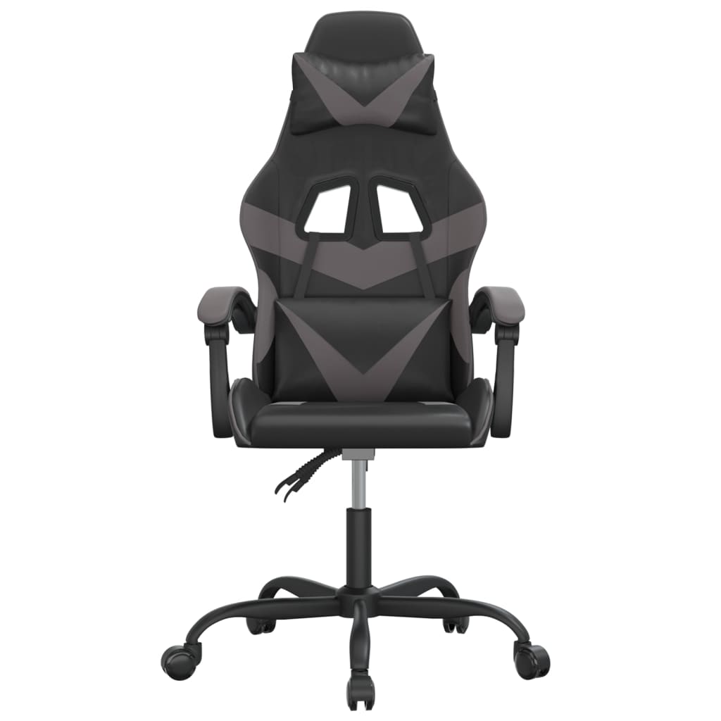 drejelig gamingstol kunstlæder sort og grå