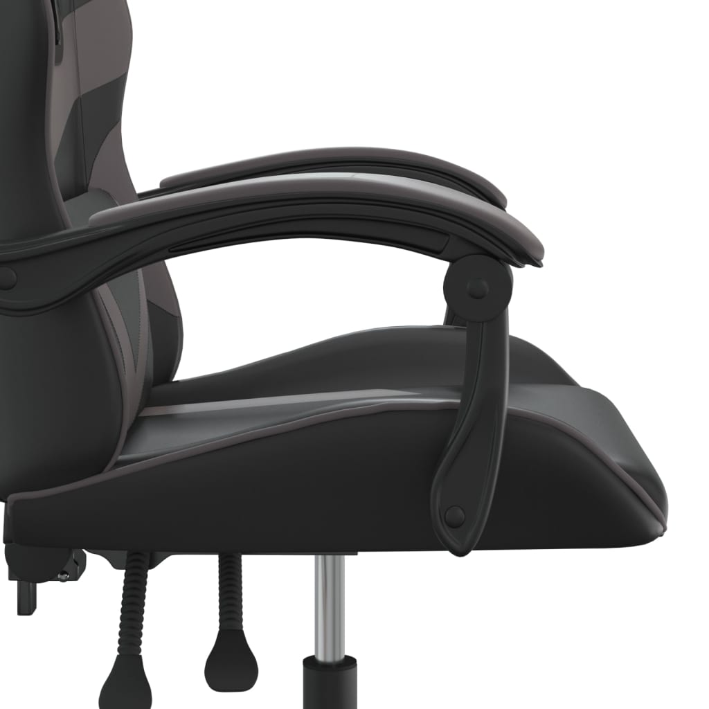 drejelig gamingstol kunstlæder sort og grå