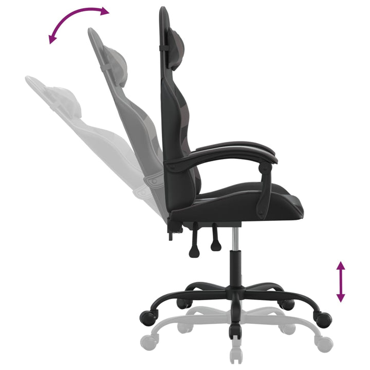 drejelig gamingstol kunstlæder sort og grå