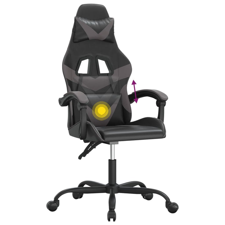 drejelig gamingstol kunstlæder sort og grå