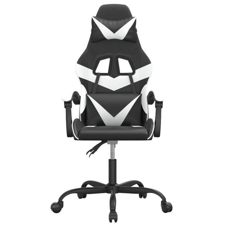 drejelig gamingstol kunstlæder sort og hvid
