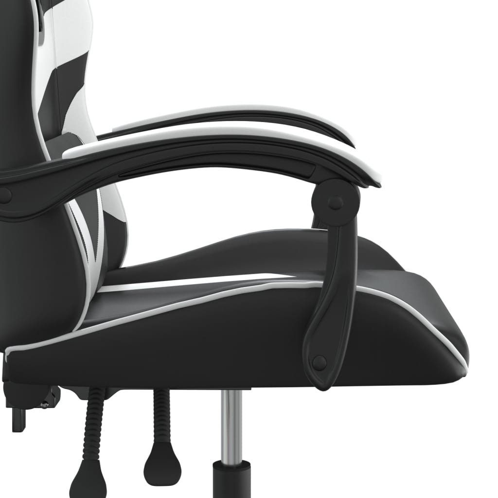drejelig gamingstol kunstlæder sort og hvid