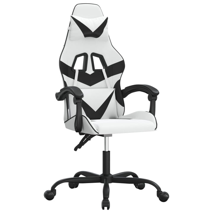 drejelig gamingstol kunstlæder hvid og sort