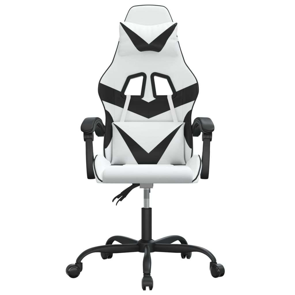 drejelig gamingstol kunstlæder hvid og sort