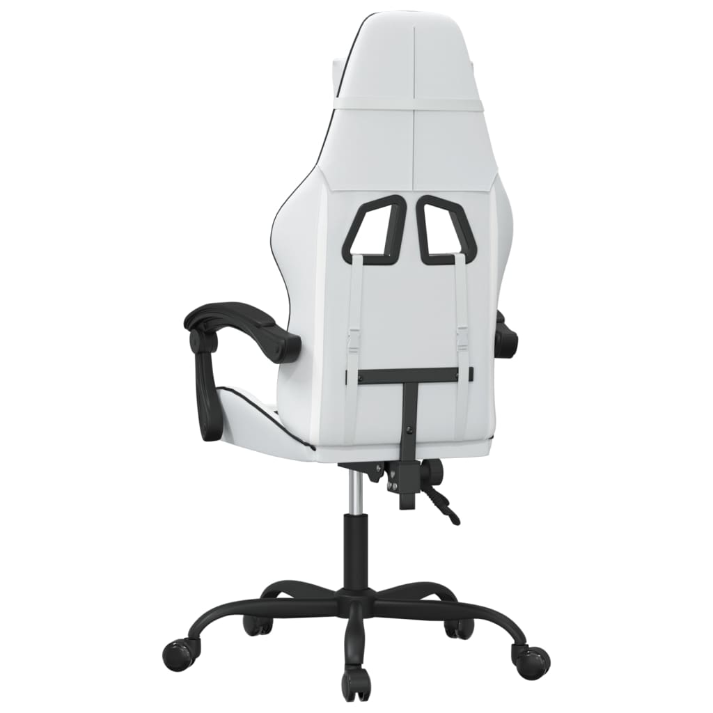 drejelig gamingstol kunstlæder hvid og sort