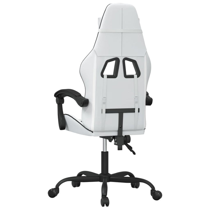 drejelig gamingstol kunstlæder hvid og sort