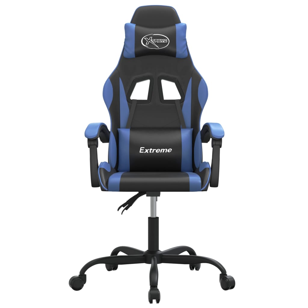 drejelig gamingstol kunstlæder sort og blå