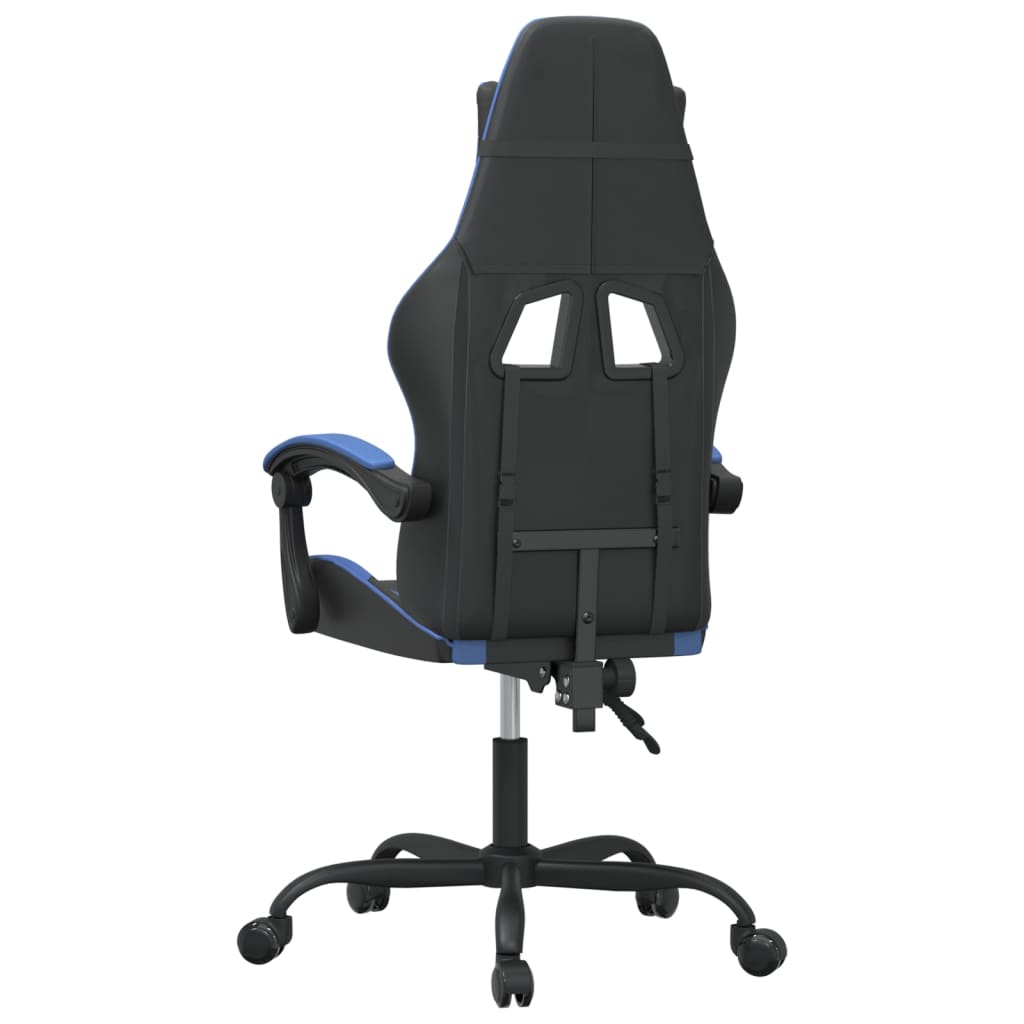 drejelig gamingstol kunstlæder sort og blå