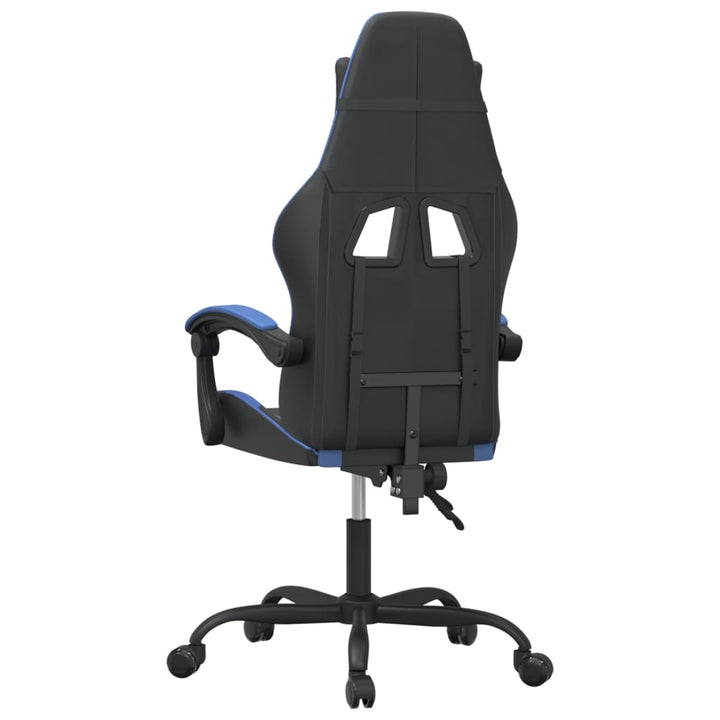 drejelig gamingstol kunstlæder sort og blå
