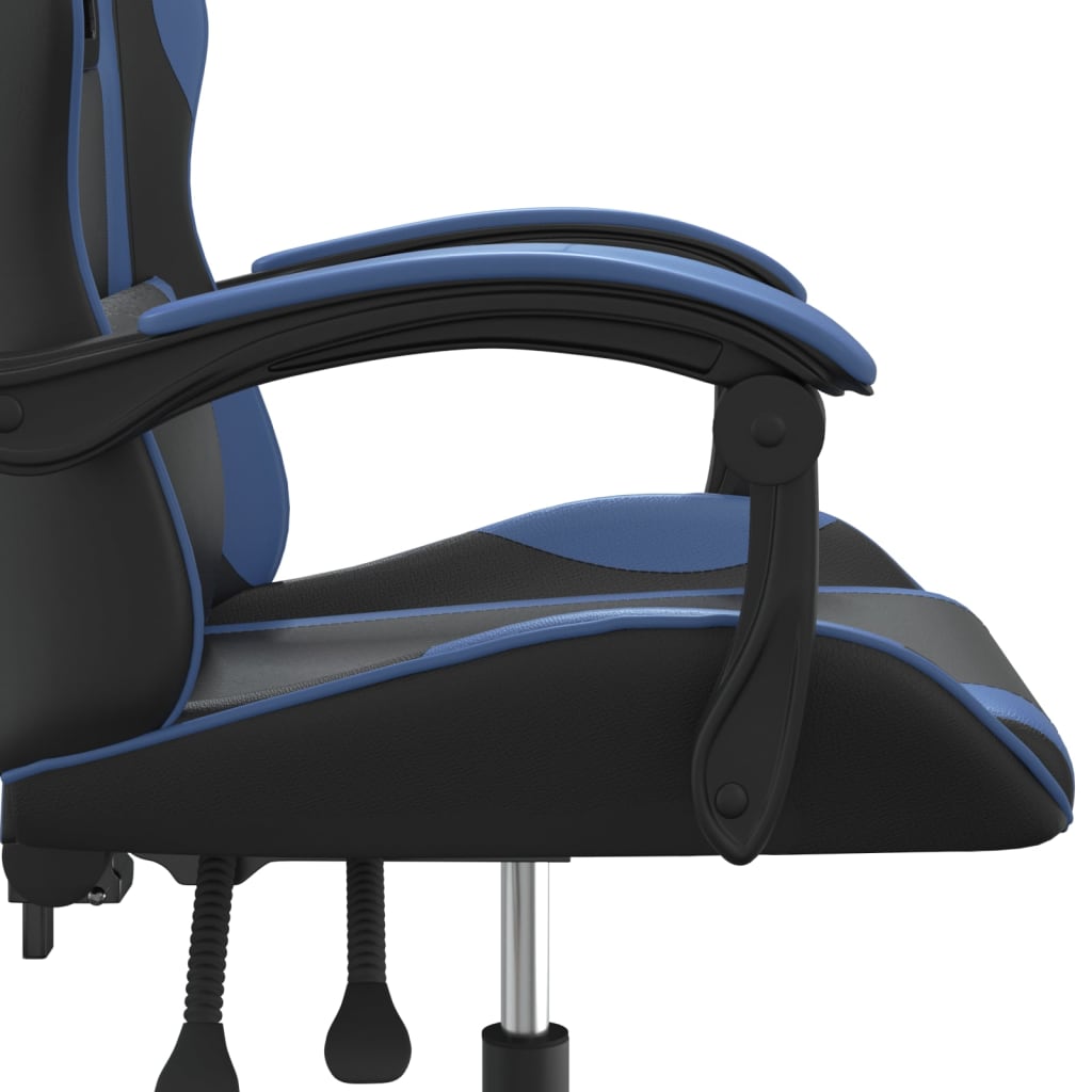 drejelig gamingstol kunstlæder sort og blå