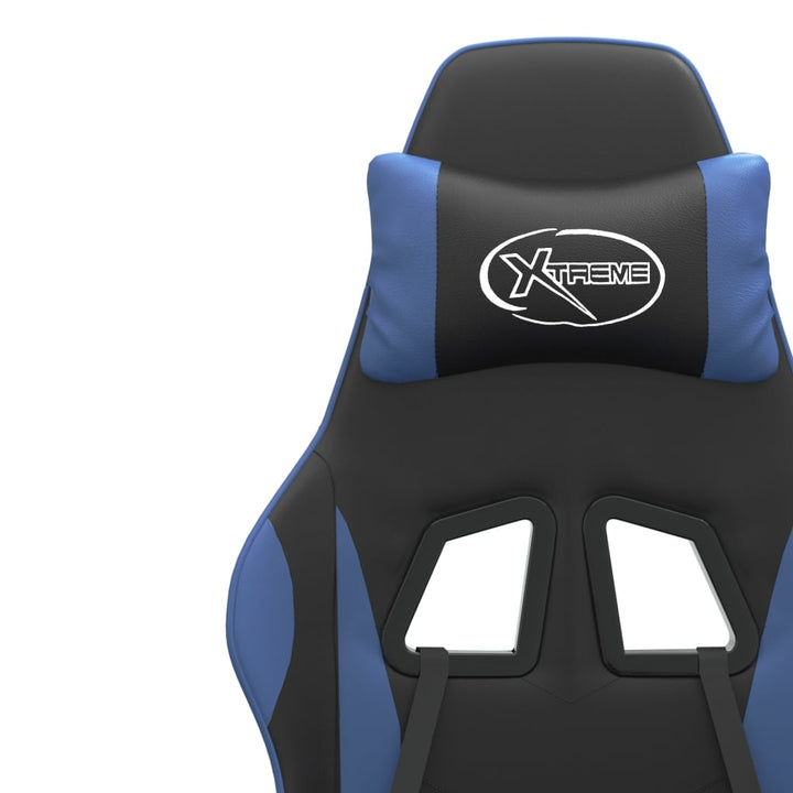 drejelig gamingstol kunstlæder sort og blå