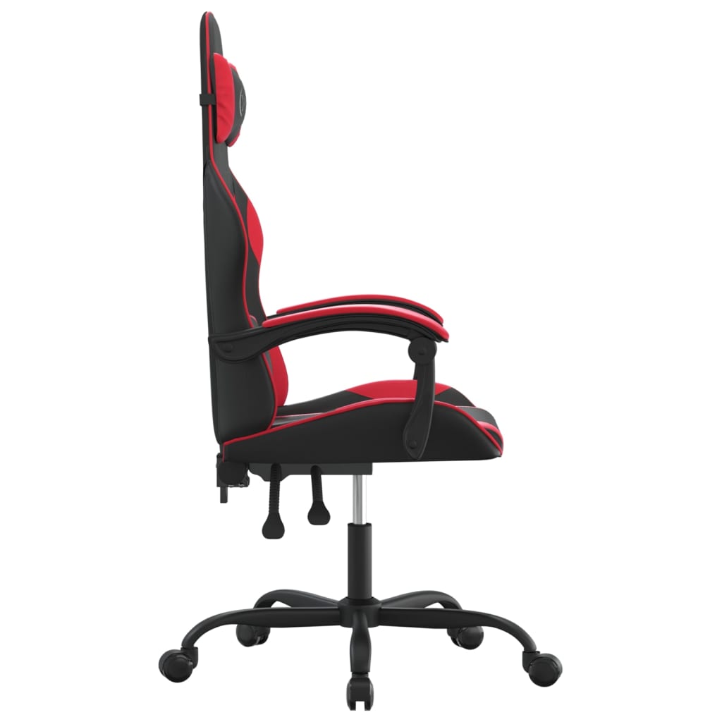 drejelig gamingstol kunstlæder sort og rød