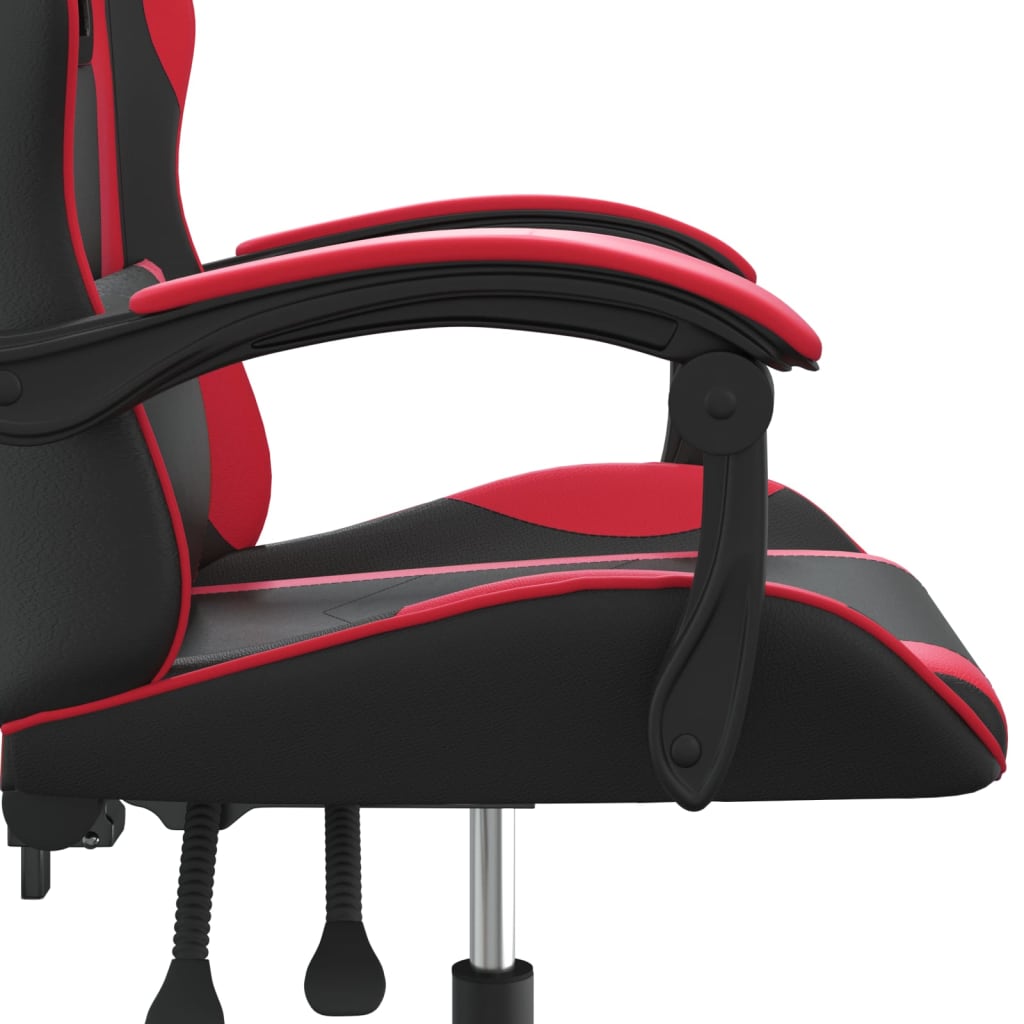 drejelig gamingstol kunstlæder sort og rød