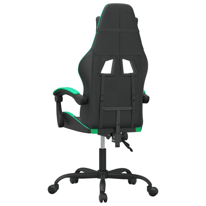 drejelig gamingstol kunstlæder sort og grøn