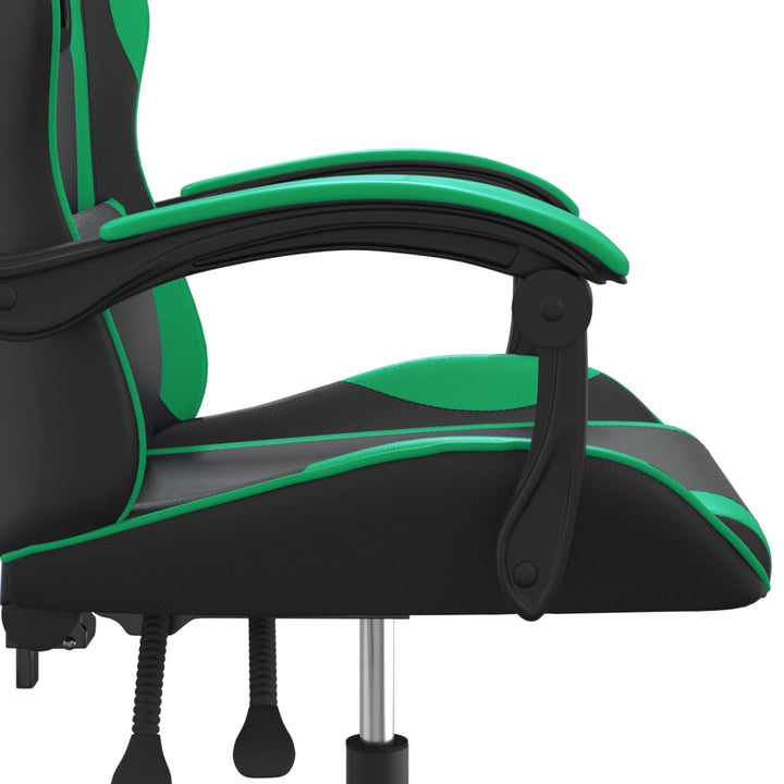 drejelig gamingstol kunstlæder sort og grøn