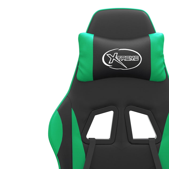 drejelig gamingstol kunstlæder sort og grøn