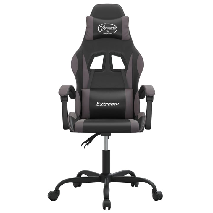 drejelig gamingstol kunstlæder sort og grå