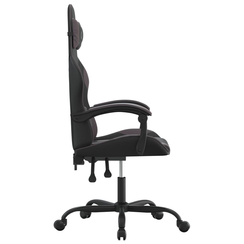 drejelig gamingstol kunstlæder sort og grå